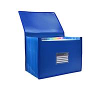 Clasificador organizador de fuelle 12 divisiones de gran capacidad con cierre de gomas Azul