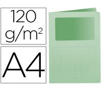 Clasificador Q-Connect Din A4 Cartón Verde con Ventana Transparente 120g