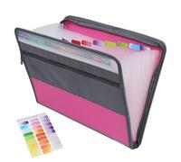 Clasificadores Carpetas de Acordeón, Extensible Carpeta Clasificadora de Cremallera, A4 Carpeta Archivadora Organizador de Archivos con 13 Bolsillos y Etiqueta de Color (Rosado)
