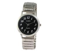 Clasixx Reloj de pulsera para hombre de acero inoxidable, en una longitud de 19 cm, diseño clásico para cualquier hombre, plata