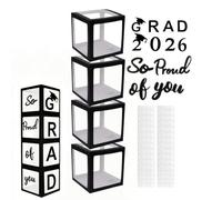 Class of 2026 Graduation Decorations - Balloon Arch Set, Black Gold Graduation Party Decor Kit with Balloon Box, Cap Theme Centerpieces for High School College Preschool Ceremony Indoor Outdoor Use