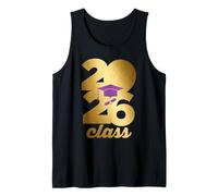 Class of 2026 Graduation Golden Numbers Cap Diploma Camiseta sin Mangas