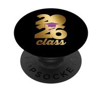 Class of 2026 Graduation Golden Numbers Cap Diploma PopSockets PopGrip Adhesivo