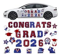 Class of 2026 Graduation Magnets for Car and Cruise Door, 30-Piece Strong Magnetic Reusable Party Decorations, Festive Decals for Refrigerator, Mailbox, Garage& Celebration Events (I)
