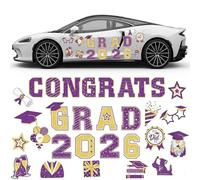 Class of 2026 Graduation Magnets for Car and Cruise Door, 30-Piece Strong Magnetic Reusable Party Decorations, Festive Decals for Refrigerator, Mailbox, Garage& Celebration Events (H)