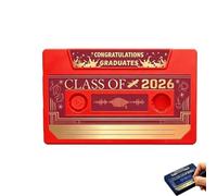 Class of 2026 Voice Recordable Graduation Keepsakes,Retro Cassette Tape Talking Greeting Card with 5 min Recording,Capture Every Heartfelt Voice Memory Forever,Retro Tape Player Gift for Graduates