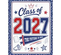 Class of 2027 College Ruled Composition Notebook: Red, White, and Crown | 110 pages