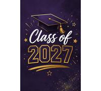 Class of 2027: Elegant Purple & Gold Graduation Party Keepsake Memory Book for High School & College Seniors