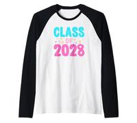 Class of 2028 Graduation Grow with Me Camiseta Manga Raglan