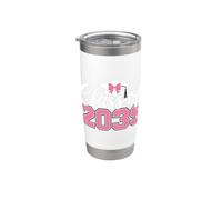 Class of 2039 Grow with Me 2039 Graduation Pink Bow Girls Vaso térmico de acero inoxidable de doble pared
