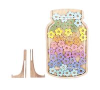 Class Reward Jar, Incentive Jar, Behavior Chart, 45 Colorful Stars, Acrylic Wood Design, Ideal for Parenting and Classroom Motivation, 9.84x5.91 Inches, Multicolor, 1 Set