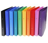 Classeur 2 anneaux 30 mm polypropylene opaque 10 couleurs assorties - a4 maxi
