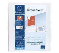 Classeur 4 anneaux en d 20mm remborde 3 pochettes exterieures krea cover - a4 maxi