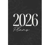 Classic 2026 Floral Yearly Planner with Expenses and Habit Tracking- Hardcover: Motivational calendar in elegant gray and cream with subtle florals