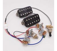 Classic 57 Plus Alnico II - Juego de pastillas para guitarra eléctrica de 50/50 mm, color negro con arnés de cableado 4C 2V2T para Gibson Les Paul accesorios de guitarra