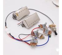 Classic 57 Plus Alnico II - Juego de pastillas para guitarra eléctrica de 50/50 mm de puente/cuello chapado en cromo con arnés de cableado 4C 2V2T para accesorios de guitarra Gibson Les Paul