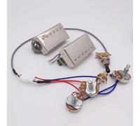 Classic 57 Plus - Juego de pastillas para guitarra Alnico II Humbucker de 50/50 mm, cromadas con arnés de cableado 4C 2V1T para accesorios de guitarra Gibson Les Paul