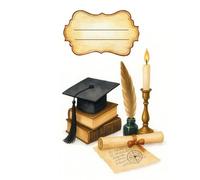 Classic Academic Graduation-themed Composition notebook: Lined, college ruled, 7.5x9.25 in, 120 pages