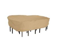 Classic Accessories 58262-EC Terrazzo - Juego de Funda Rectangular u Ovalada para Mesa y Silla de Patio de 106 Pulgadas, Resistente al Agua, Color Arena