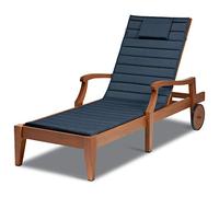 Classic Accessories - Cojín Storigami para Tumbona Resistente al Agua, 182,8 x 53,3 cm, cojín para Patio, índigo Jaspeado