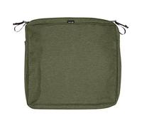 Classic Accessories Montlake - Funda de cojín Rectangular Resistente al Agua de 21 x 19 x 3 Pulgadas, para Exteriores, Funda de cojín para Silla de Muebles de Patio, Verde Helecho Jaspeado, Fundas de