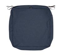 Classic Accessories Montlake - Funda de cojín Rectangular Resistente al Agua de 21 x 19 x 5 Pulgadas, para Exteriores, Funda de cojín para Silla de Muebles de Patio, Azul índigo Jaspeado, Fundas de
