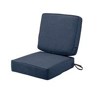 Classic Accessories Montlake - Juego de Cojines de Patio Resistentes al Agua de 23 x 23 x 5 Pulgadas (Asiento)/21 x 20 x 4 Pulgadas (Respaldo), Color Azul índigo Jaspeado, Cojines para diván para