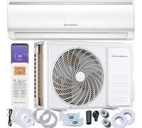 Classic America 12000 BTU Mini inversor dividido de montaje en pared sin conductos con bomba de calor, juego de línea de 15 pies, cobertura de hasta 600 pies cuadrados, (19 SEER2, 120 VAC), WiFi/Alexa