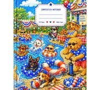 Classic Americana: Pool Party Pups Composition Notebook: Summer Splashes, Backyard Barbecues & Puppy Fun