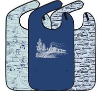 Classic Bib Designs Babero reutilizable para adultos - Unisex - Ideal para comer con bolsillo recogemigajas - Protege la ropa y se puede lavar a máquina