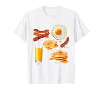 Classic Breakfast Foods Bacon Eggs Pancakes Retro Camiseta