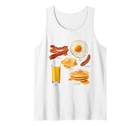 Classic Breakfast Foods Bacon Eggs Pancakes Retro Camiseta sin Mangas