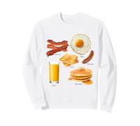 Classic Breakfast Foods Bacon Eggs Pancakes Retro Sudadera