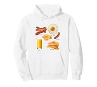 Classic Breakfast Foods Bacon Eggs Pancakes Retro Sudadera con Capucha
