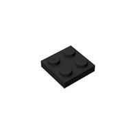 Classic Bricks Plate 2 x 2 100 piezas, compatible con Lego Parts 3022, Creative Play Set - 100% compatible con Lego y todas las principales marcas de ladrillos (color: negro)