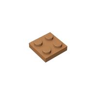 Classic Bricks Plate 2 x 2 100 piezas, compatible con Lego Parts 3022, juego creativo, 100% compatible con Lego y todas las principales marcas de ladrillos (color: café claro)
