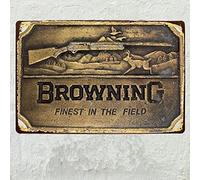 Classic Browning Sporting Weapon Buck Deer Elk Hunter Shotgun - Placa de metal vintage para decoración de entrada, porche, 12 x 16 pulgadas