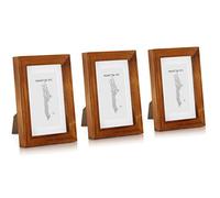 Kenton set de 3 marcos de fotos rectangulares 14 x 9 cm paspartú cristal Casa Chic