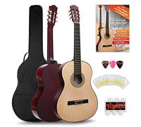Classic Cantabile AS-851 4/4 Guitarra Clásica Conjunto Inicial (Set Completo Para Principiantes con Guitarra Clásica, Funda Gigbag, Cuerdas de Nylon, Libro/Curso, 3 Púas y Silbato Afinador)