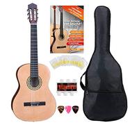 Classic Cantabile AS-861 Guitarra Clásica de Concierto 1/2 Set de Inicio (guitarra clásica acústica, adecuada para niños de 5 a 9 años, funda, cuerdas, partituras, púas, afinador) natural