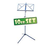 Classic Cantabile Atril Medio Juego de 10, peso medio, tornillos robustos, soporte en superficies, patas goma antideslizantes, altura ajustable 65-130 cm, color azul.