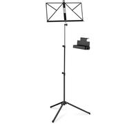 Classic Cantabile Atril Medium Negro Set con Repisa de Almacenamiento