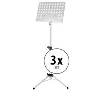 Classic Cantabile atril orquesta chapa perforada Heavy blanco set de 3x