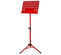 Classic Cantabile atril orquesta chapa perforada Heavy rojo