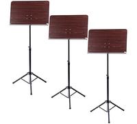 Classic Cantabile Atril Orquestal Caoba - Soporte Robusto con Gran Repisa para Partituras - Acabado Laminado en Caoba - Altura Ajustable de 65 a 110 cm - Unión Prismática - Set Ahorro de 3 Piezas