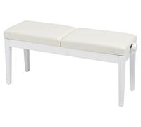 Classic Cantabile Banco de piano de asiento doble en blanco satinado