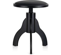 Classic Cantabile Banqueta De Piano - Altura Ajustable 47-60 cm - Mecanismo De Husillo - Superficie De Asiento Ø 34 cm - Madera Maciza, Tapizado De Cuero Sintético - Diseño Atemporal En Negro Mate