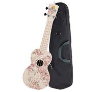 Classic Cantabile BeachBuddy "Desert Rose" Ukelele soprano de material ABS con funda (Uke, guitarra hawaiana, plástico PVC, apta para exterior y playa con funda) mecánicas de guitarra suaves