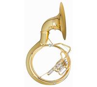 Classic Cantabile Brass S-100 Sousaphon - de latón - afinación Bb - Campana giratoria y desmontable - Incluye estuche de transporte con ruedas