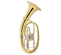 Classic Cantabile Brass TH-33 Tenorhorn en Bb, cuerpo de latón, revestimiento de alpaca, tubo de boquilla dorado, 3 válvulas rotativas. Incluye estuche, boquilla y paño de limpieza.